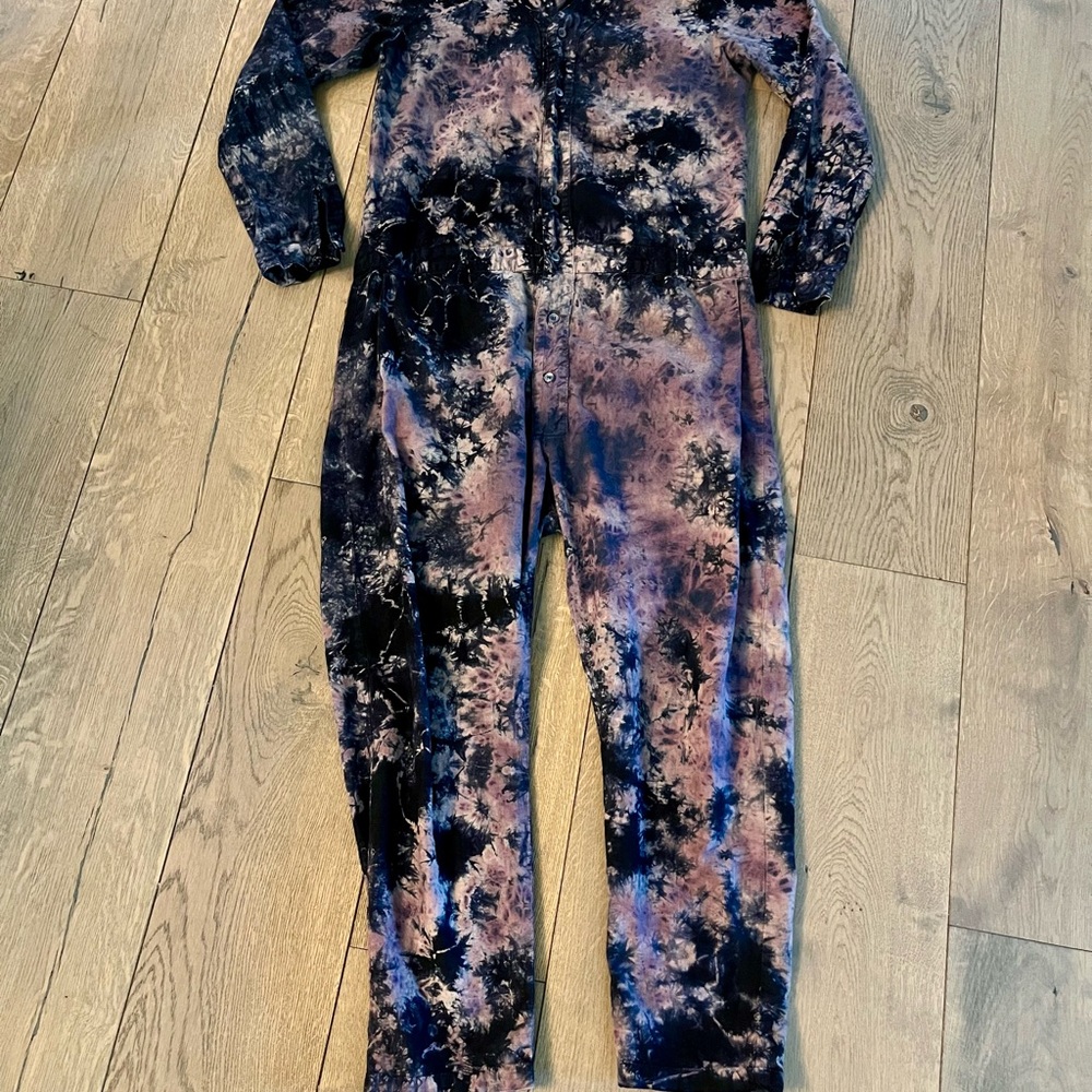 Seeker Tie Dye Hemp Jumpsuit M